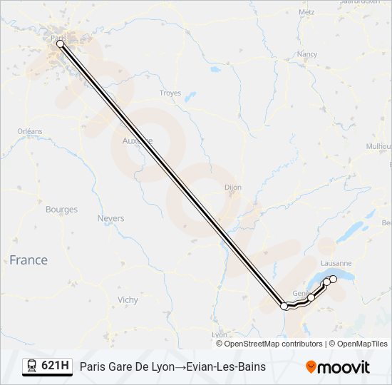 621H Train Line Map