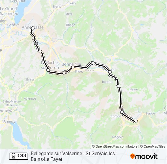 C43 train Line Map