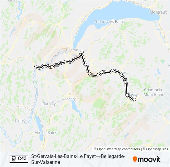 C43 train Line Map