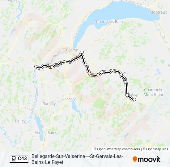 C43 Train Line Map