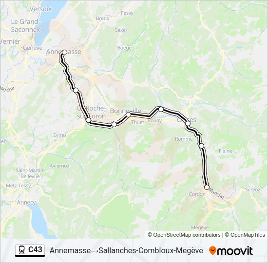 C43 Train Line Map