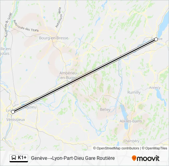K1+ Bus Line Map