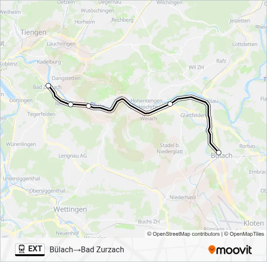 Bahnlinie EXT Karte