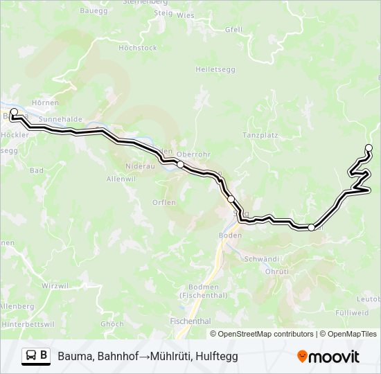 B Bus Line Map