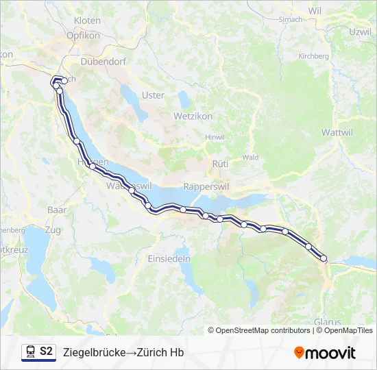 S2 Train Line Map