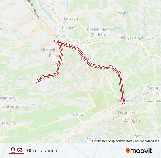 S3 train Line Map