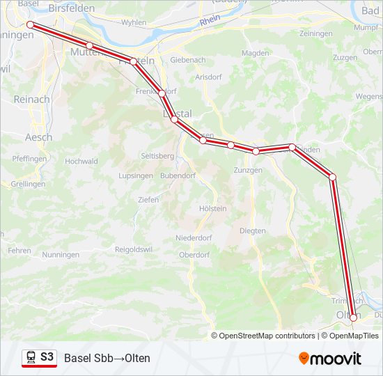 S3 train Line Map