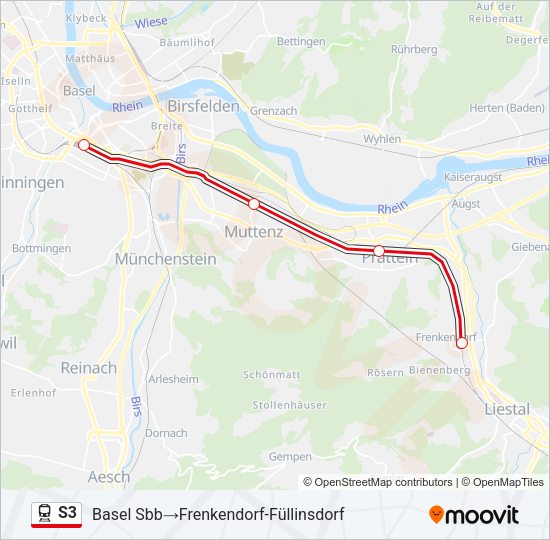S3 Train Line Map