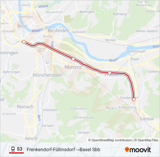 S3 Train Line Map