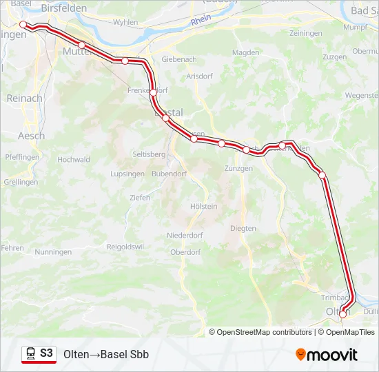S3 Train Line Map