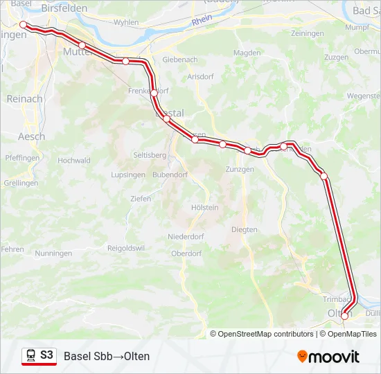 S3 Train Line Map
