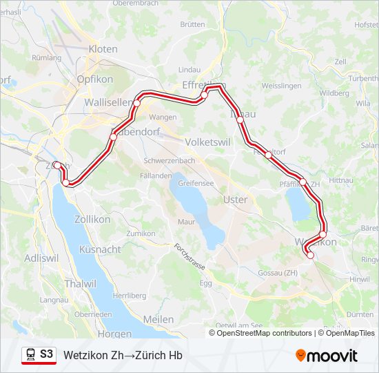 S3 train Line Map