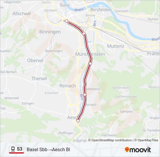 S3 Train Line Map