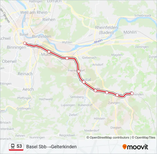 S3 Train Line Map