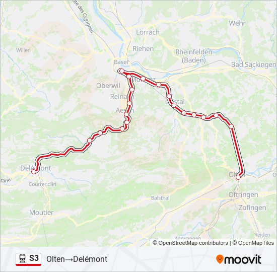 S3 train Line Map