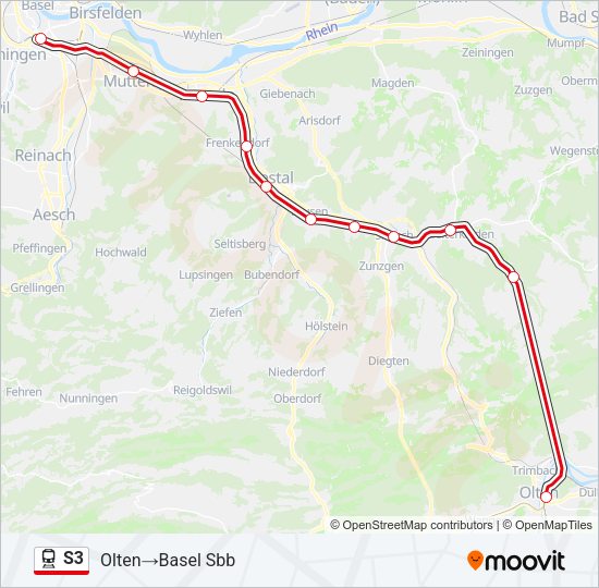 S3 Train Line Map