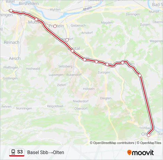 S3 Train Line Map