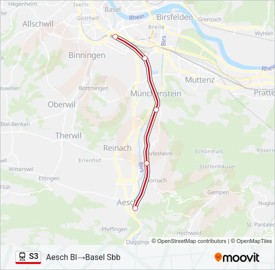S3 Train Line Map