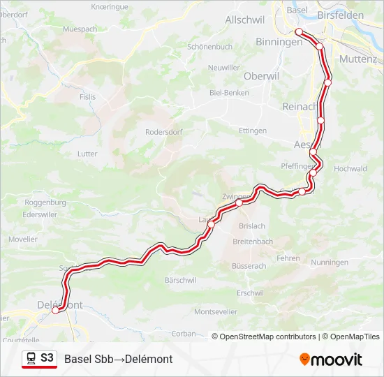 S3 Train Line Map