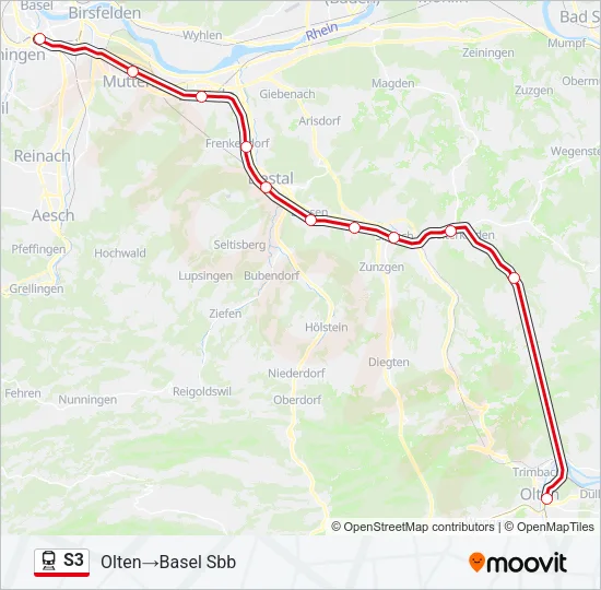 S3 Train Line Map