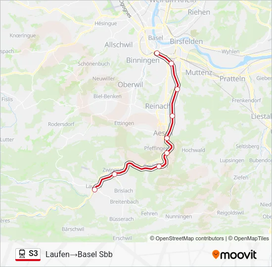 S3 Train Line Map