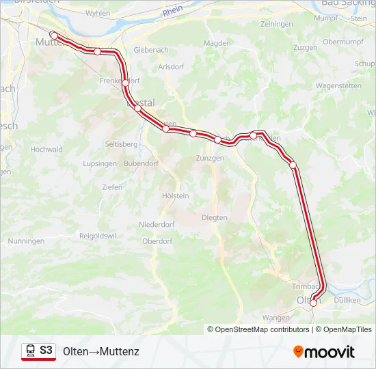 S3 Train Line Map