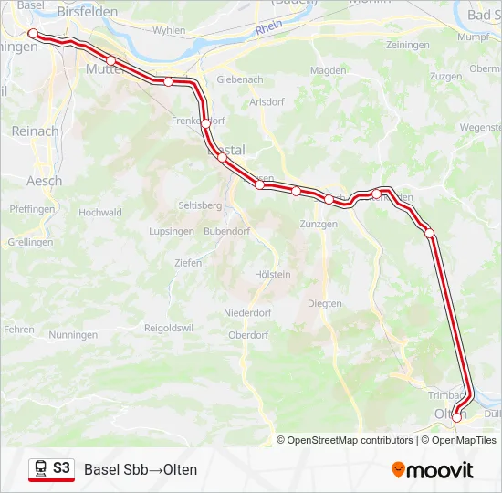S3 Train Line Map