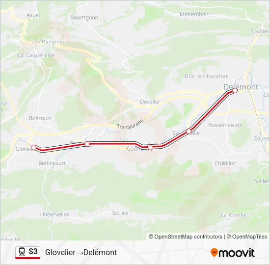 S3 Train Line Map