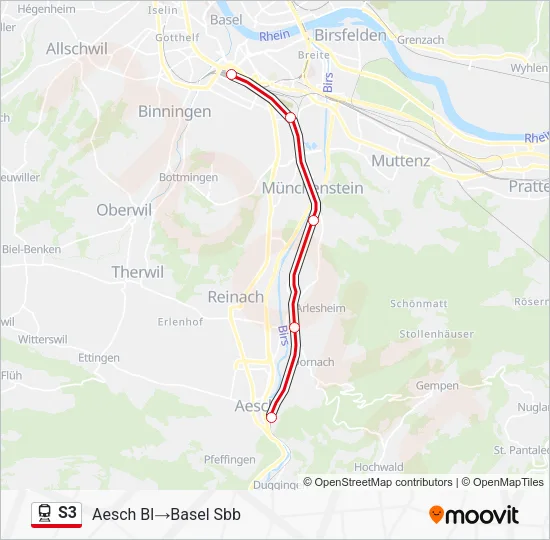 S3 Train Line Map