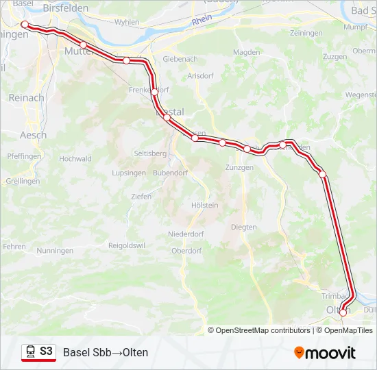 S3 Train Line Map