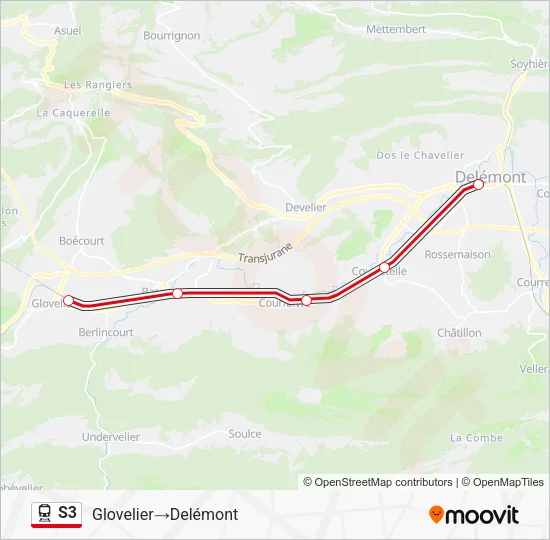 S3 Train Line Map