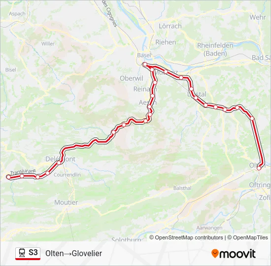 S3 Train Line Map