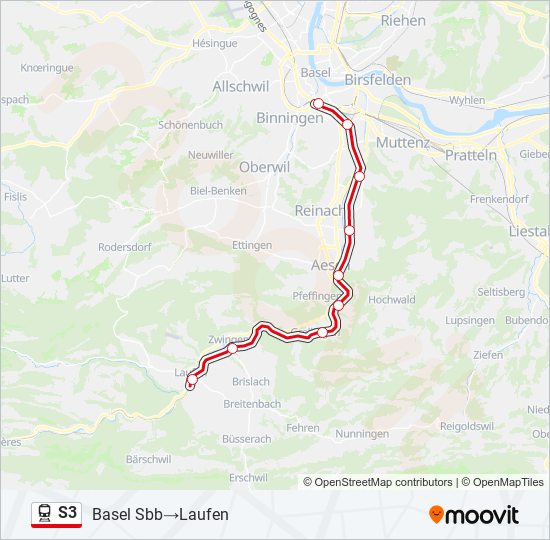 S3 train Line Map