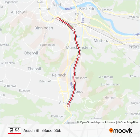 S3 Train Line Map