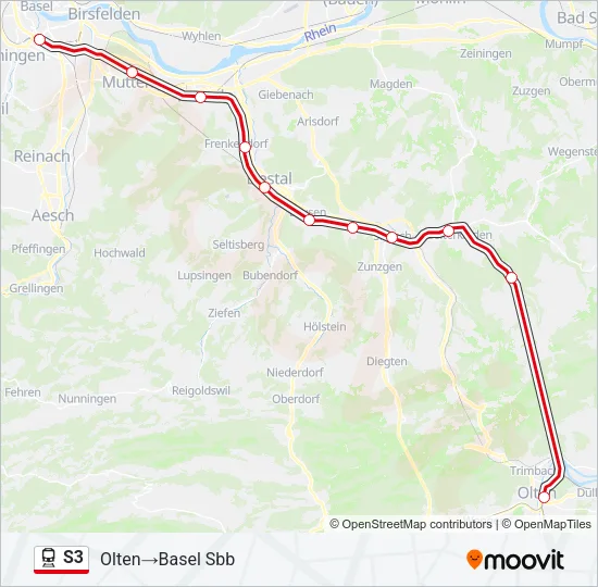 S3 Train Line Map