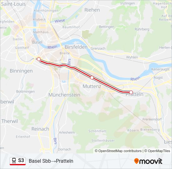 S3 Train Line Map