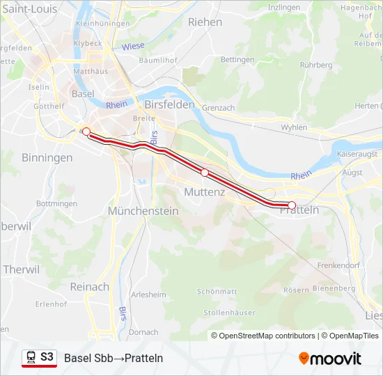 S3 Train Line Map