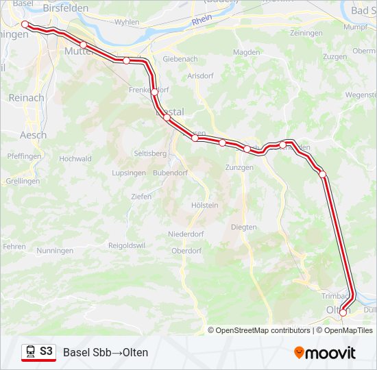 S3 Train Line Map