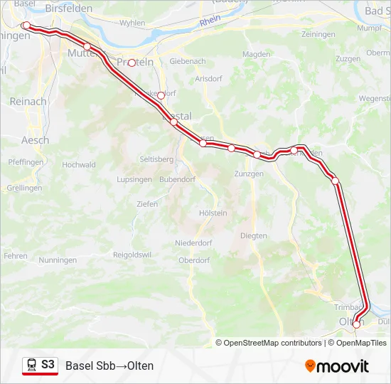 S3 Train Line Map