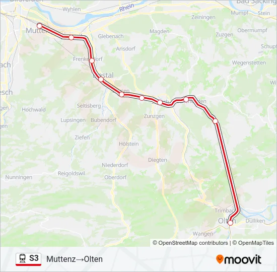 S3 Train Line Map