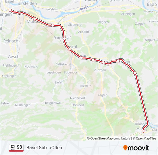 S3 Train Line Map
