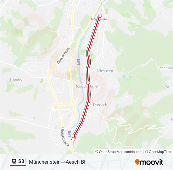 S3 Train Line Map