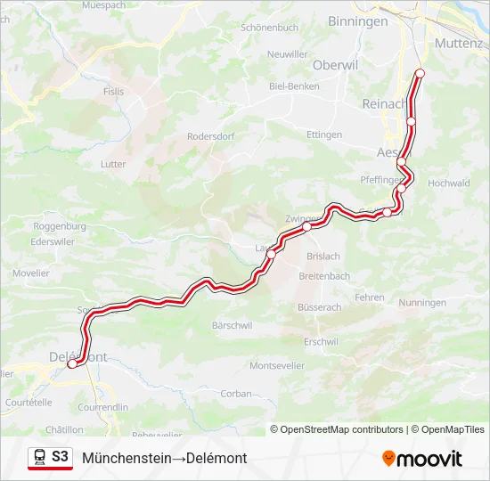 S3 Train Line Map
