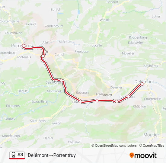 S3 Train Line Map