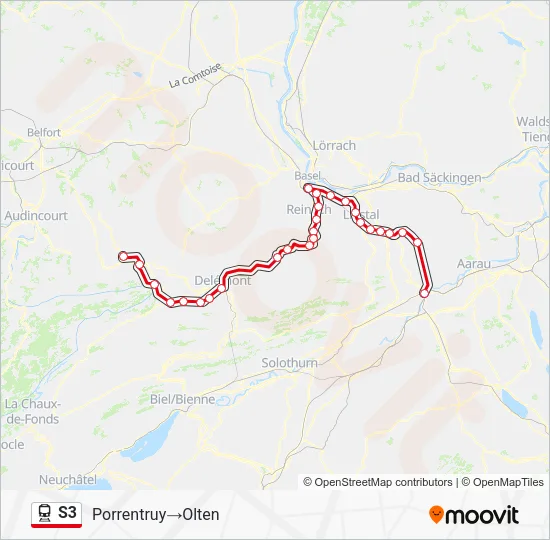 S3 Train Line Map
