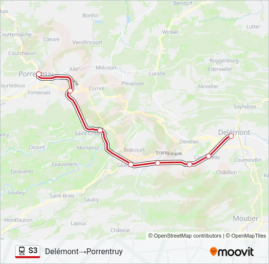 S3 Train Line Map