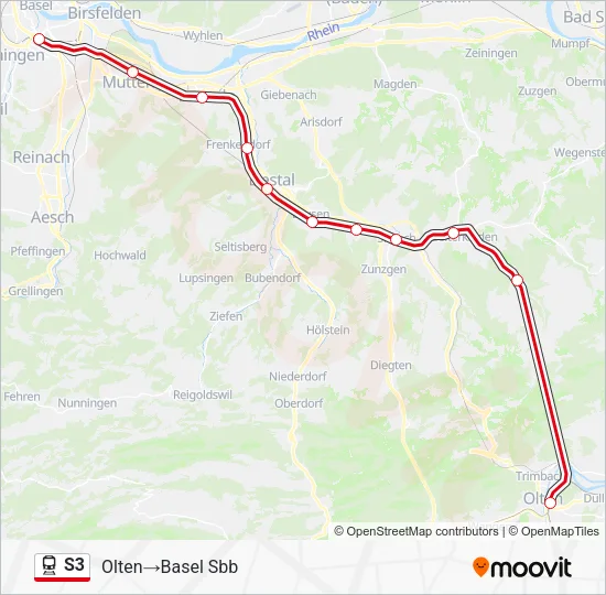 S3 Train Line Map