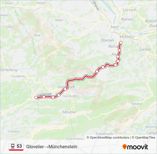S3 Train Line Map