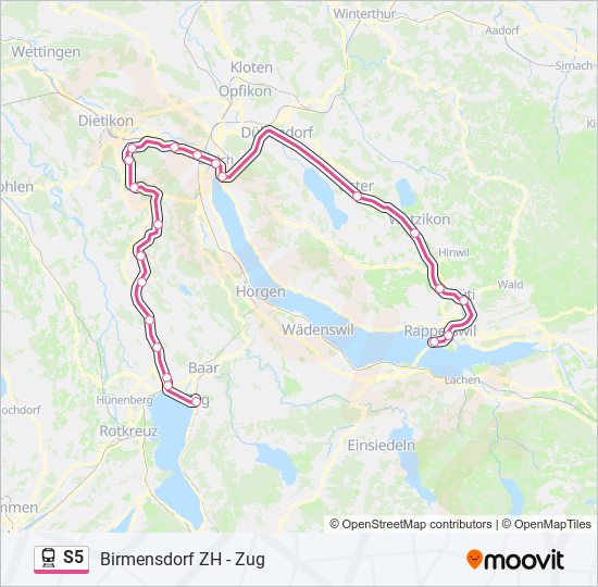 S5 train Line Map