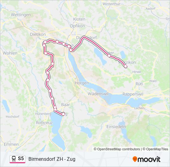 S5 train Line Map